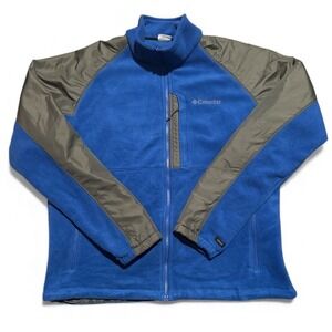 Columbia Interchange Fleece Jacket Mens XL Blue Gray Full Zip Outdoor Hiking